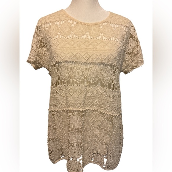 Anthropologie Lace Keren Top - Size Small Ivory Sheer - Picture 5 of 9